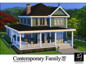 Sims 4 — Contemporary Family (No CC) by ALGbuilds — Contemporary Family is a 4 bdrm, 3.5 bath family home. Great for a