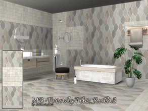 Sims 4 — MB-TrendyTile_Ruth3 by matomibotaki — MB-TrendyTile_Ruth3, elegant tile and floor set with 4 matching tile walls