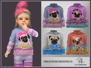 Sims 4 — Toddler Pug Dog Sweater RPL124 by RobertaPLobo — :: Pug Dog Sweater RPL122 for toddler girl - TS4 :: 4 swatches