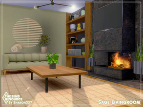 Sims 4 — Sage Livingroom - TSR CC Only by sharon337 — This is a Room Build 6 x 8 Room $24,088 Short Wall Height Please