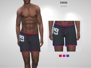 Sims 4 — Swim Shorts by Puresim — Men shorts in 3 colors.