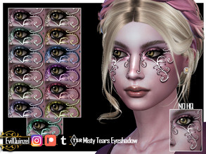 Sims 4 — Misty Tears Eyeshadow by EvilQuinzel — A dramatic eyeshadow for your mystical sims! - Eyeshadow category; -