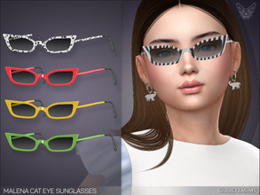 Sims 4 — Malena Cat Eye Sunglasses For Kids by feyona — Cateye-shaped sunglasses for kids come in 20 colors and 5