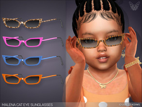 Sims 4 — Malena Cat Eye Sunglasses For Toddlers by feyona — Cateye-shaped sunglasses for toddlers come in 20 colors and 5