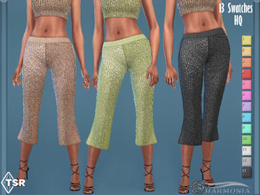 Sims 4 — Knitted Metallic Cropped Pants by Harmonia — New Mesh All Lods 13 Swatches Please do not use my textures. Please