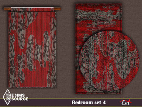 Sims 4 —  bedroom set 4 by evi — A three pieces warm woolen set for bedroom.. or any place!