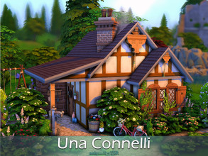 Sims 4 — Una Connelli / No CC by nolcanol — Una Connelli is a charming cottage with a lovely garden. Inside is a living