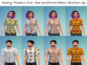 Sims 4 — Giving Thanks For HarvestFest-Mens Button Up by FreeganCreations — Gobble Gobble, My Freegan Turkeys! This item
