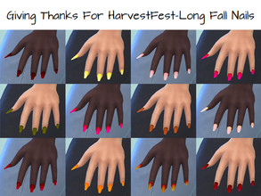 Sims 4 — Giving Thanks For HarvestFest-Long Fall Nails by FreeganCreations — Gobble Gobble, My Freegan Turkeys! This item