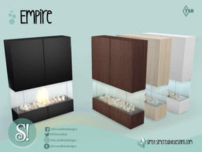 Sims 4 — Empire Fireplace by SIMcredible! — by SIMcredibledesigns.com available at TSR 4 colors variations