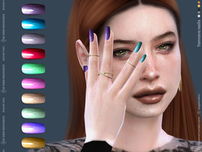 Sims 4 — Tamara nails by sugar_owl — Female long square nails. Fingernails category. - new mesh - base game compatible -