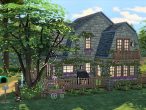 Sims 4 — Dogs Cottage no cc by sgK452 — House for 2 adults and a teenager, with kennel for 2 dogs, agility course, for