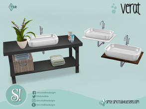 Sims 4 — Verat Sink by SIMcredible! — This sink was designed separately from the tables to allow you place one, two or