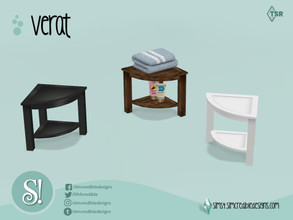 Sims 4 — Verat corner end table by SIMcredible! — by SIMcredibledesigns.com available at TSR 3 colors variations