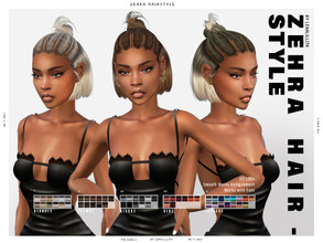Sims 4 — LeahLillith Zehra Hairstyle by Leah_Lillith — Zehra Hairstyle All LODs Smooth bones Custom CAS thumbnail Works