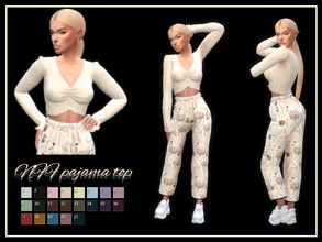 Sims 4 — NFF pajama top by Nadiafabulousflow — Hi guys! This upload its a knit pajama top with long sleeves - New mesh -