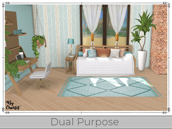 Sims 4 — Dual Purpose Office Bedroom Combo by Chicklet — Working from home can be a problem if you are lacking in space.