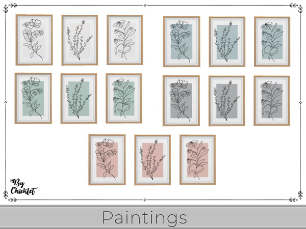Sims 4 — Floral Dreams Paintings by Chicklet — If you are looking to refresh your master bedroom or guest room, this set