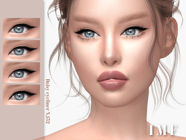 Sims 4 — IMF Daisy Eyeliner N.152 by IzzieMcFire — Daisy Eyeliner N.152 contains 4 variations in a black color. Hq