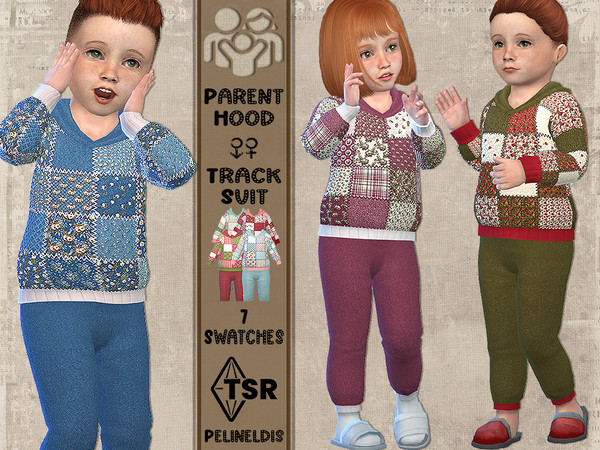 Sims 4 — Patchwork Tracksuit - Needs GP Parenthood by Pelineldis — A cute patchwork tracksuit for toddler boys and girls