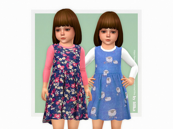 Sims 4 — Samara Dress by lillka — Samara Dress 12 swatches Base game compatible Custom thumbnail Hair by