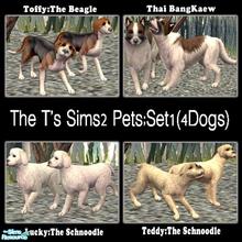 Sims 2 — Love me, Love my dogs. by The T — These dogs are made based on our family's real pets.