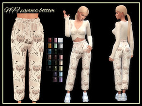 Sims 4 — NFF pajama bottom by Nadiafabulousflow — Hi guys! This upload its a pajama bottom with flowers and knit texture