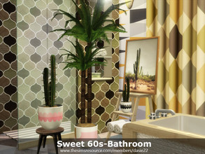 Sims 4 — Sweet 60s-Bathroom by dasie22 — Sweet 60s-Bathroom is a room in mid-century style. Please, use code