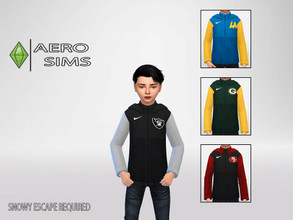 Sims 4 — NFL Full-Zip Jacket For Child V1 by AeroJay — - Jacket For Child Only - Snowy Escape Required - 4 Swatches -