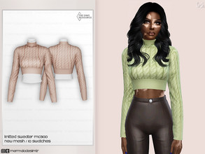 Sims 4 — Knitted Sweater MC300 by mermaladesimtr — New Mesh 10 Swatches All Lods Teen to Elder For Female