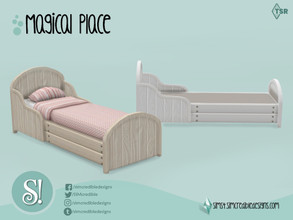 Sims 4 — Magical Place single bed frame by SIMcredible! — by SIMcredibledesigns.com available at TSR 2 colors variations