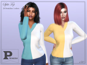 Sims 4 — Split Top by pizazz — Split Top for your sims 4 games. the image above was taken in-game so that you can see how