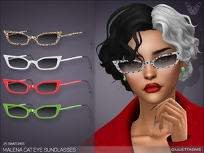 Sims 4 — Malena Cat Eye Sunglasses by feyona — Cat eye-shaped sunglasses for kids come in 20 colors and 5