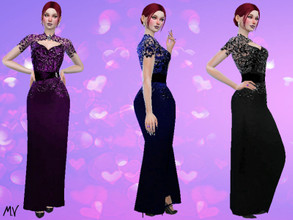 Sims 4 — Formal Long Dress by MeuryVidal — Long dress for parties and formal occasions.