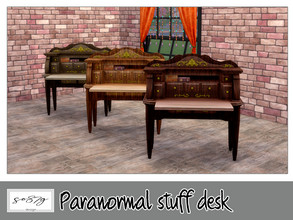 Sims 4 — Paranormal desk by so87g — cost: 500$, 3 colors, you can find it in surfaces - desk NEW features of the object: