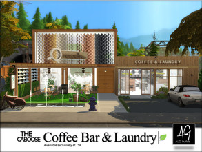 Sims 4 — The Caboose Coffee Bar and Laundry by ALGbuilds — The old train station has been renovated and is now The