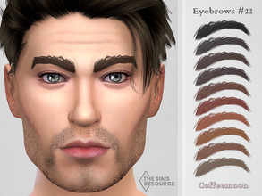 Sims 4 — Eyebrows for male N22 by coffeemoon — 19 color options for male only: teen, young, adult, elder HQ mod