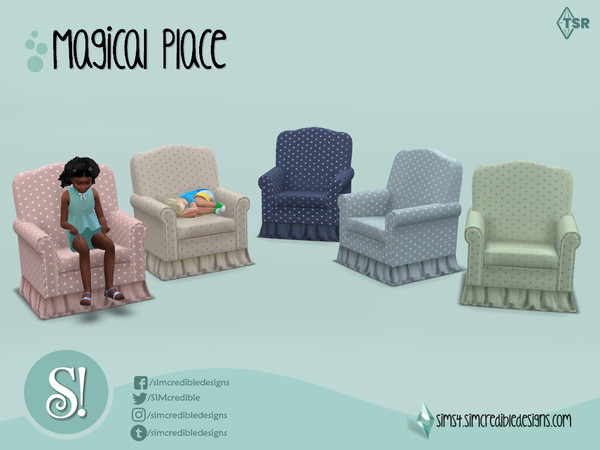 Sims 4 — Magical place arm chair by SIMcredible! — by SIMcredibledesigns.com available at TSR 8 colors variations