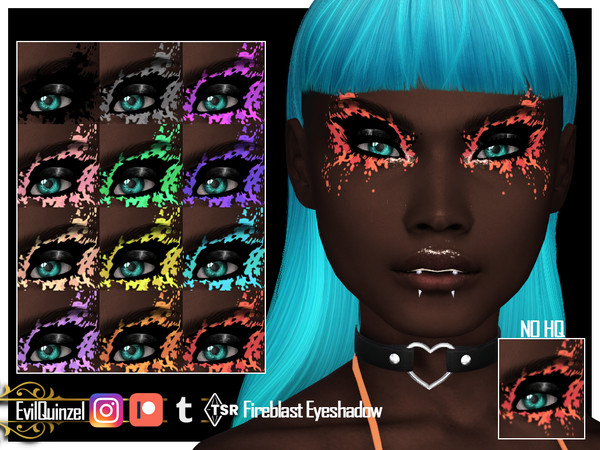 Sims 4 — Fireblast Eyeshadow by EvilQuinzel — Fierce eyeshadow for an awesome look! - Eyeshadow category; - Female and