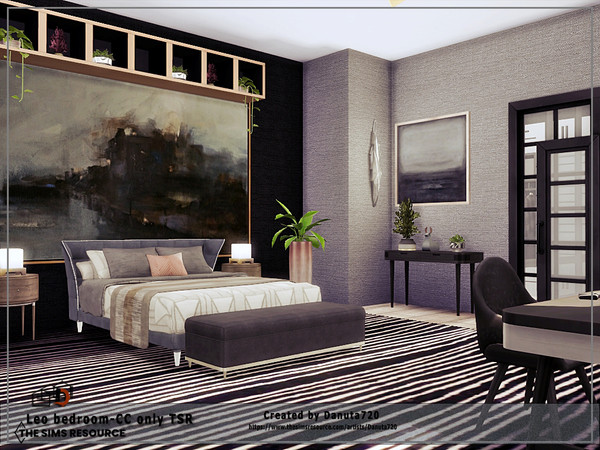 Sims 4 — Leo bedroom-CC only TSR by Danuta720 — Cost: $22073 Size: 7x13 Medium wall by Danuta720 CC's needed for this