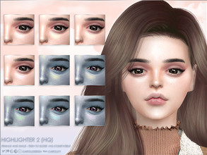Sims 4 — Highlighter 2 (HQ) by Caroll912 — A 9-swatch soft and dispersed face highlighter (4x swatches for human skin and