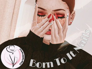 Sims 4 — Born To It Nails by MsPaddie — Hello pals! Hope you're going great! Here is my first cc creation for The Sims 4,