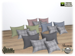 Sims 4 — Suenos bedroom cushions bed by jomsims — Suenos bedroom cushions bed