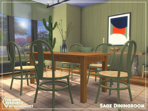 Sims 4 — Sage Dining Room - TSR CC Only by sharon337 — This is a Room Build 6 x 6 Room $10,603 Short Wall Height Please