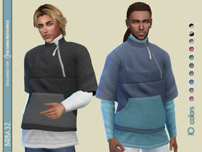 Sims 4 — Double Layer Sweater by Birba32 — A double layer sweater with zip in 10 colors. 