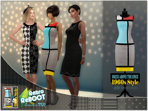 Sims 4 — 60s Dress - Retro ReBOOT by BAkalia — Hello :) This is Retro Dress from the 60's available in 40 geometric