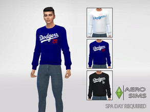 Sims 4 — Los Angeles Dodgers Sweater by AeroJay — - Sweater For Adult - 3 Swatches - Spa Day Required - Thank You