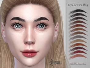 Sims 4 — Eyebrows N23 by coffeemoon — 22 color options: black, brown, blonde, platinum, gray, burgund, orange, red, pink,