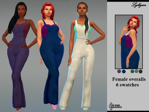 Sims 4 — Female overalls Selma by LYLLYAN — Female overalls in 6 swatches.