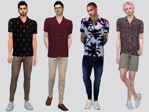 Sims 4 — Printed Viscose Shirt by McLayneSims — TSR EXCLUSIVE Standalone item 8 Swatches MESH by Me NO RECOLORING Please